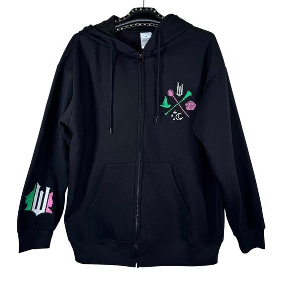 Wicked Movie Women's Full Zip Embroidered Hooded Sweatshirt XL NWT - Picture 14 of 15